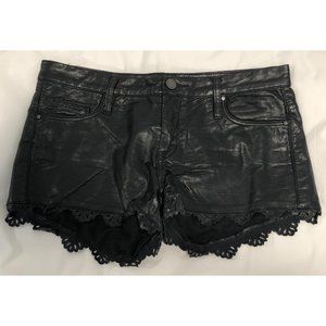 Blank NYC Black Faux Leather Shorts - Size 28